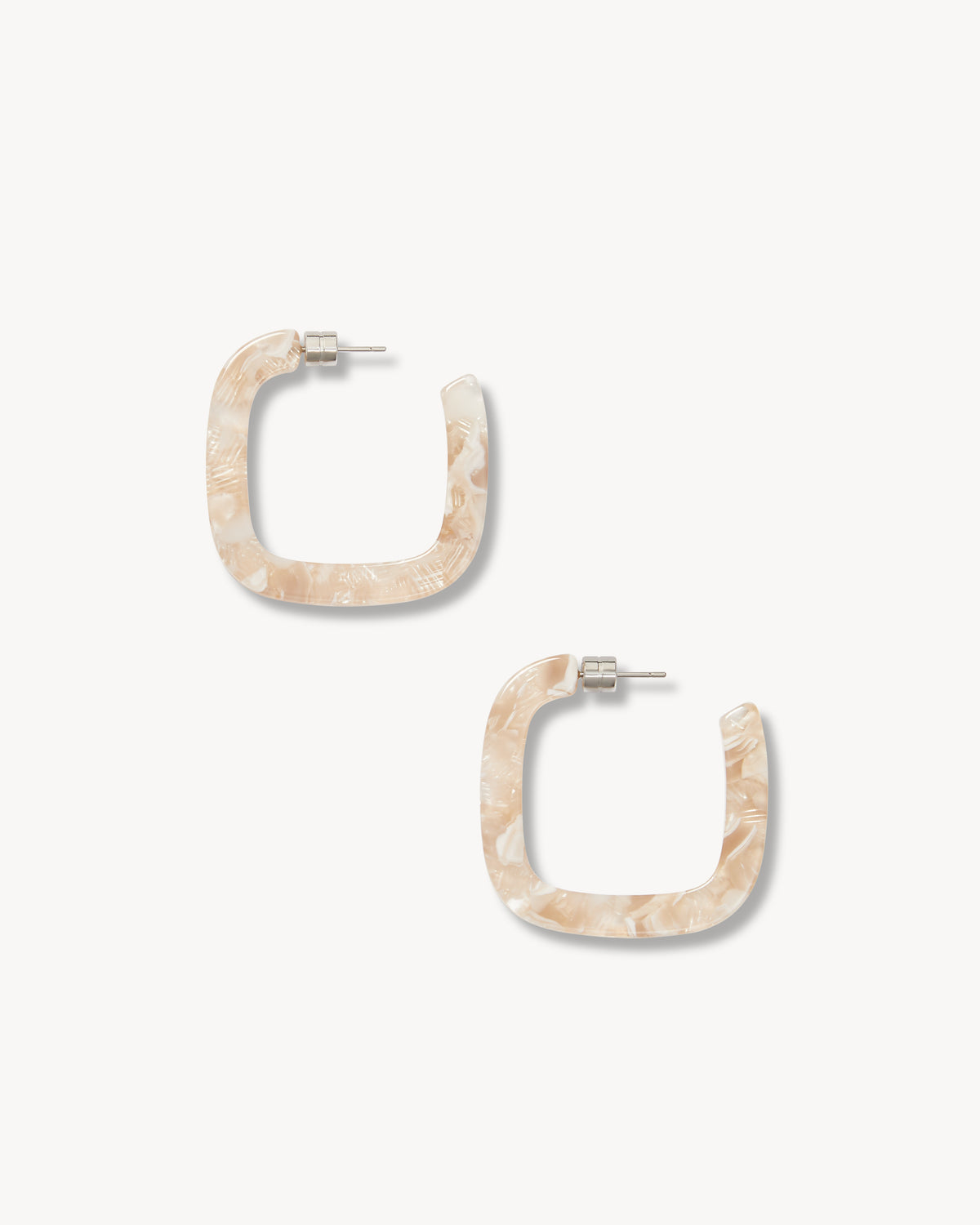 Midi Square Hoops in Chiffon