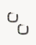 Midi Square Hoops in Fog Tortoise