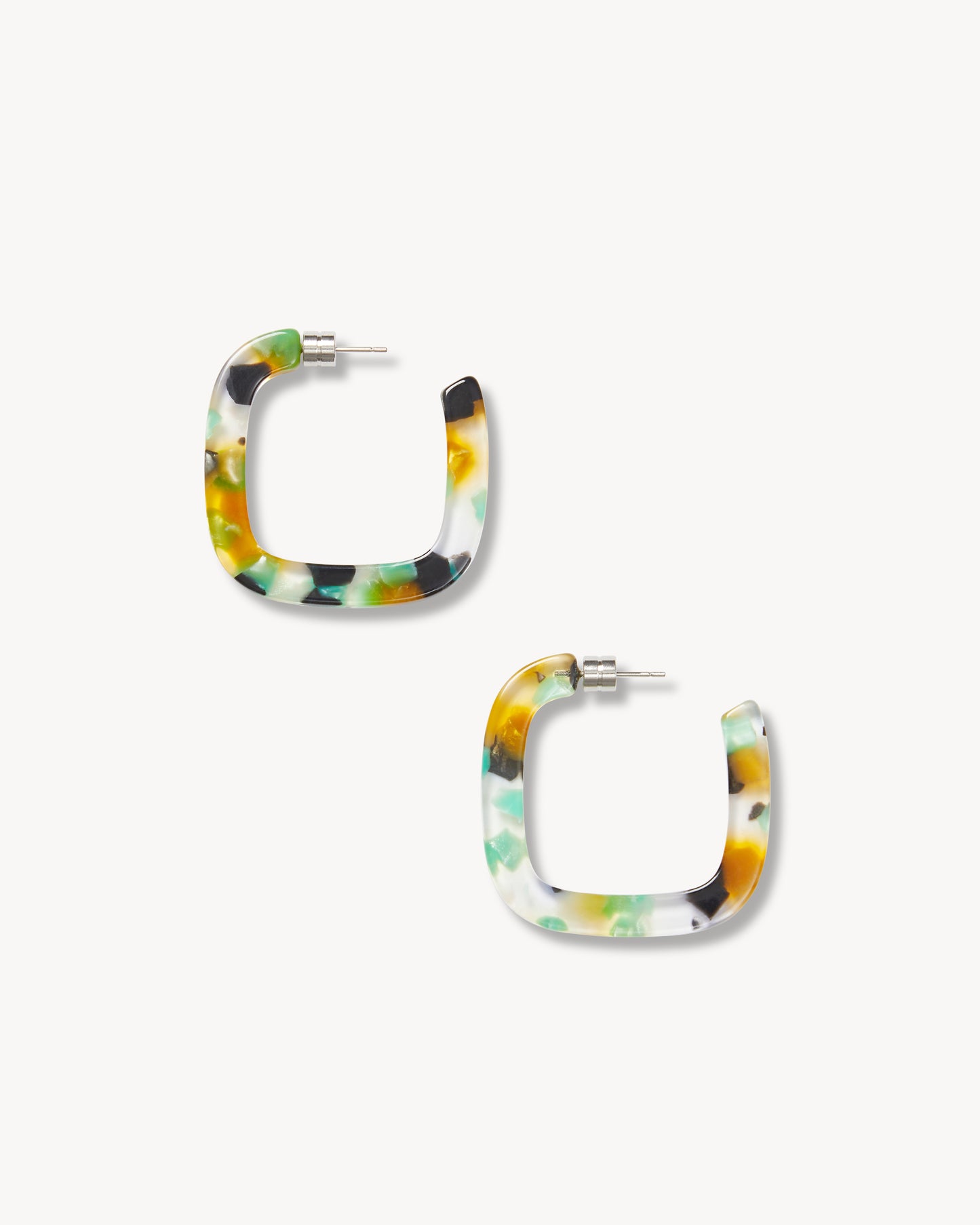 Midi Square Hoops in Lagune