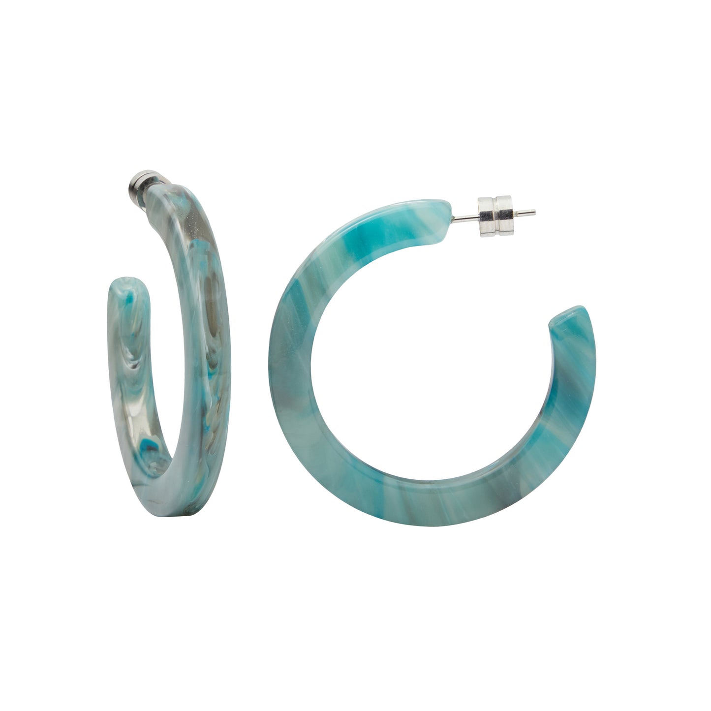 Midi Hoops in Jadeite