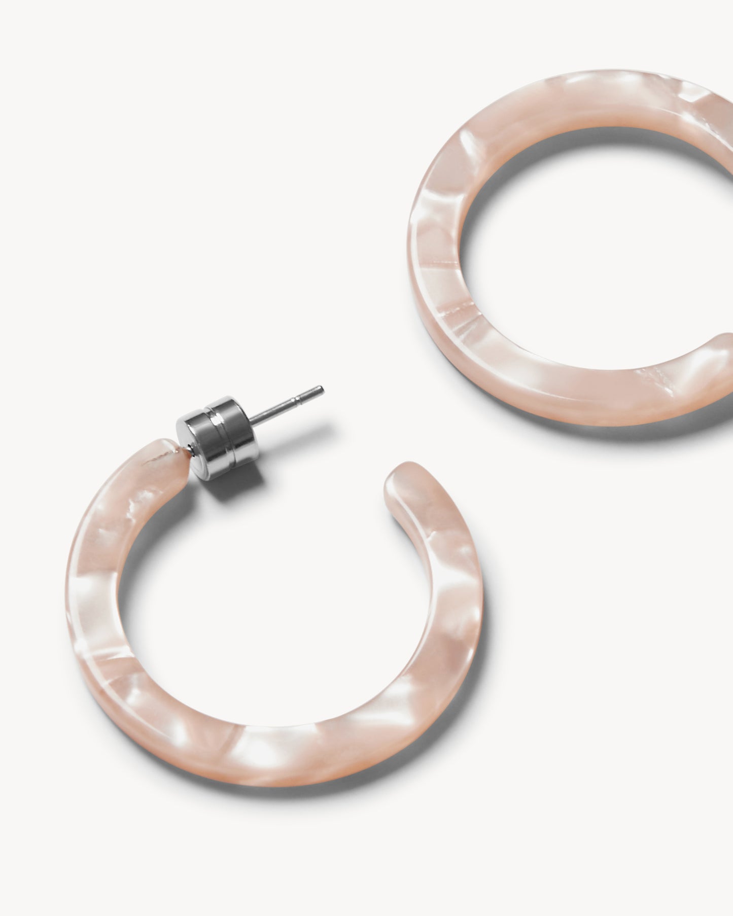 Mini Hoops in Peach Shell