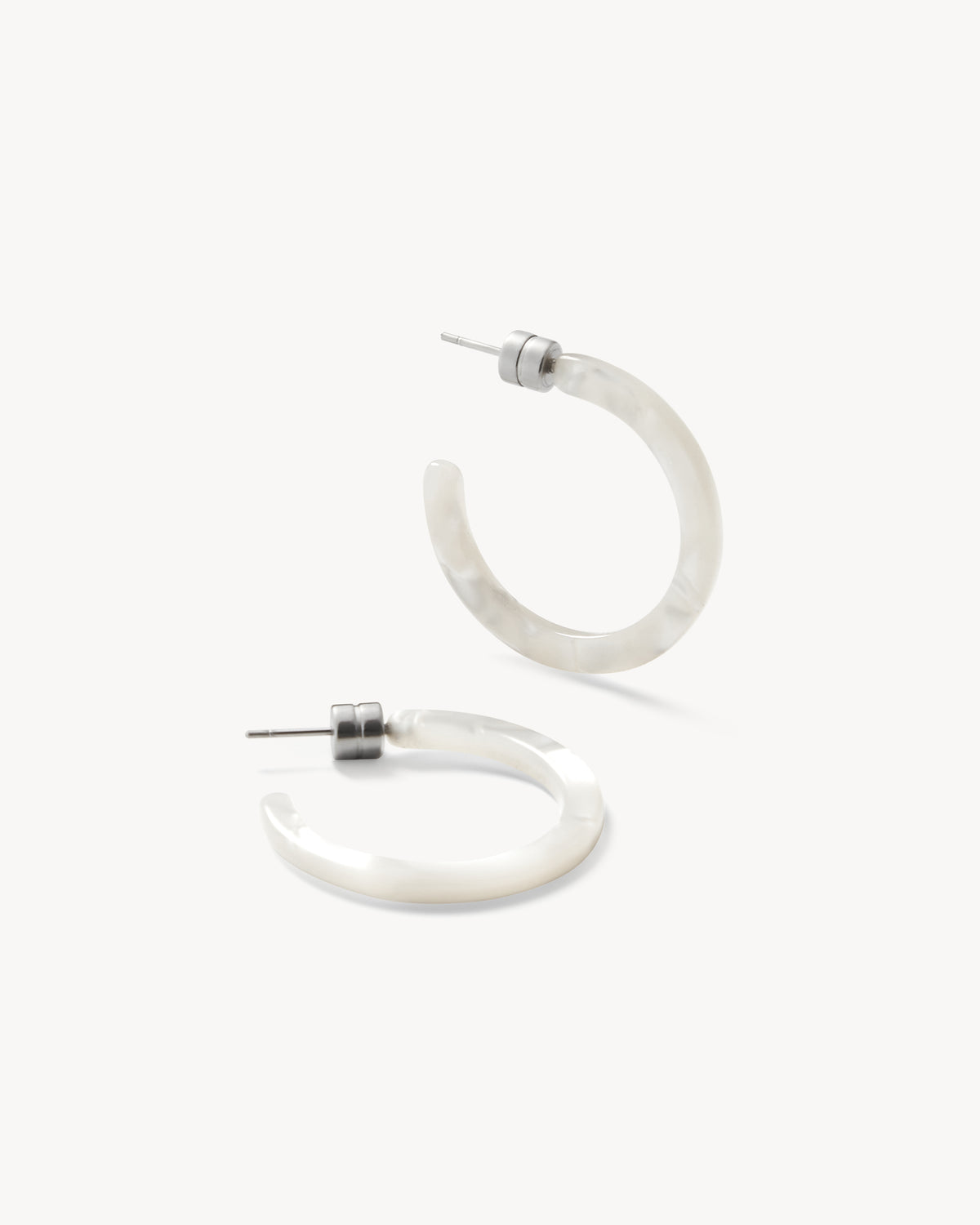 Mini Hoops in White Shell