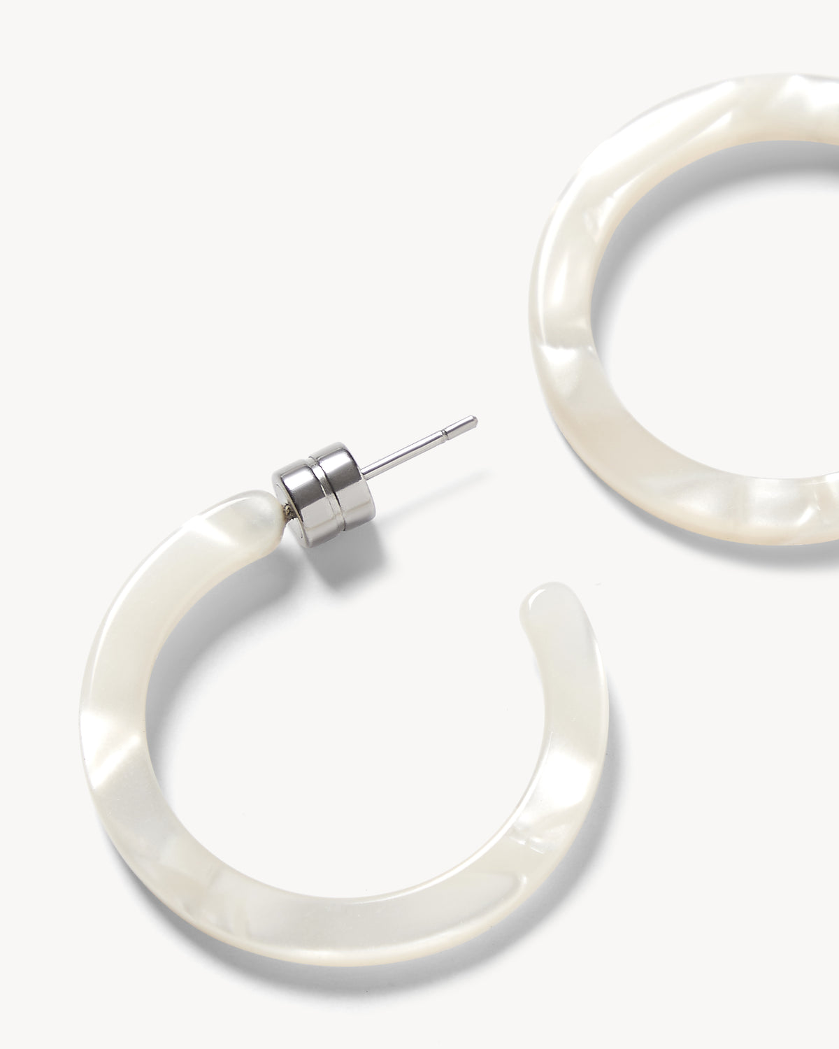 Mini Hoops in White Shell