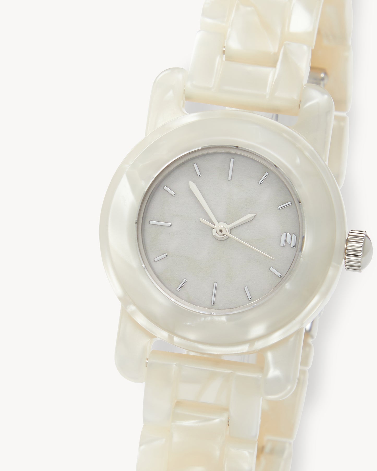 Mini Mono Watch in White Shell