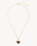 Mini Heart Pendant Necklace in Blonde Tortoise