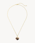 Mini Heart Pendant Necklace in Blonde Tortoise