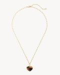 Mini Heart Pendant Necklace in Classic Tortoise