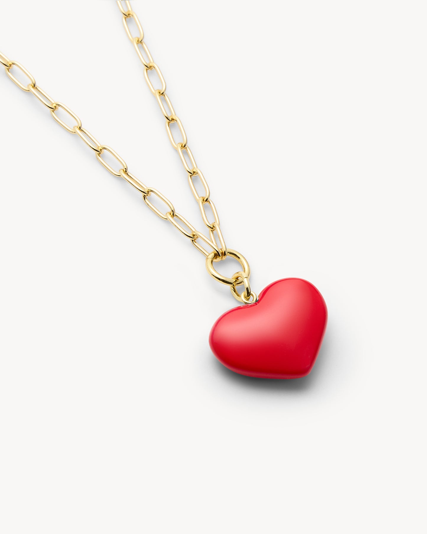 Mini Heart Pendant Necklace in Ruby