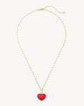 Mini Heart Pendant Necklace in Ruby