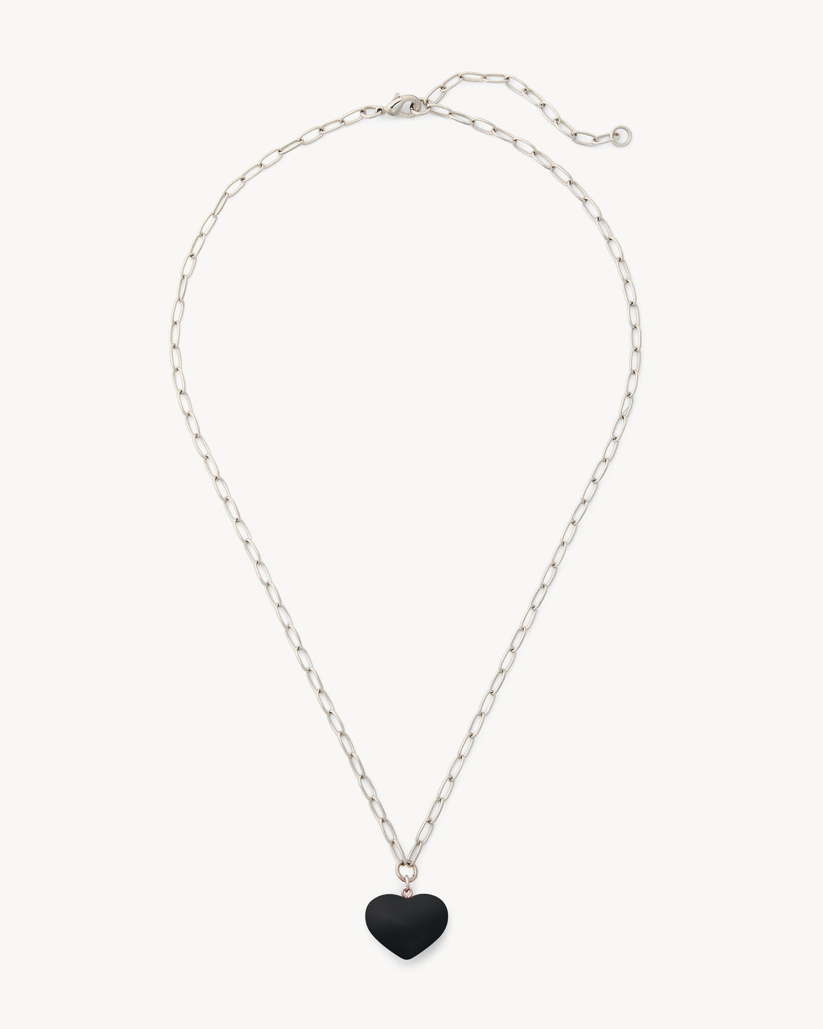 Mini Heart Pendant Necklace in Black