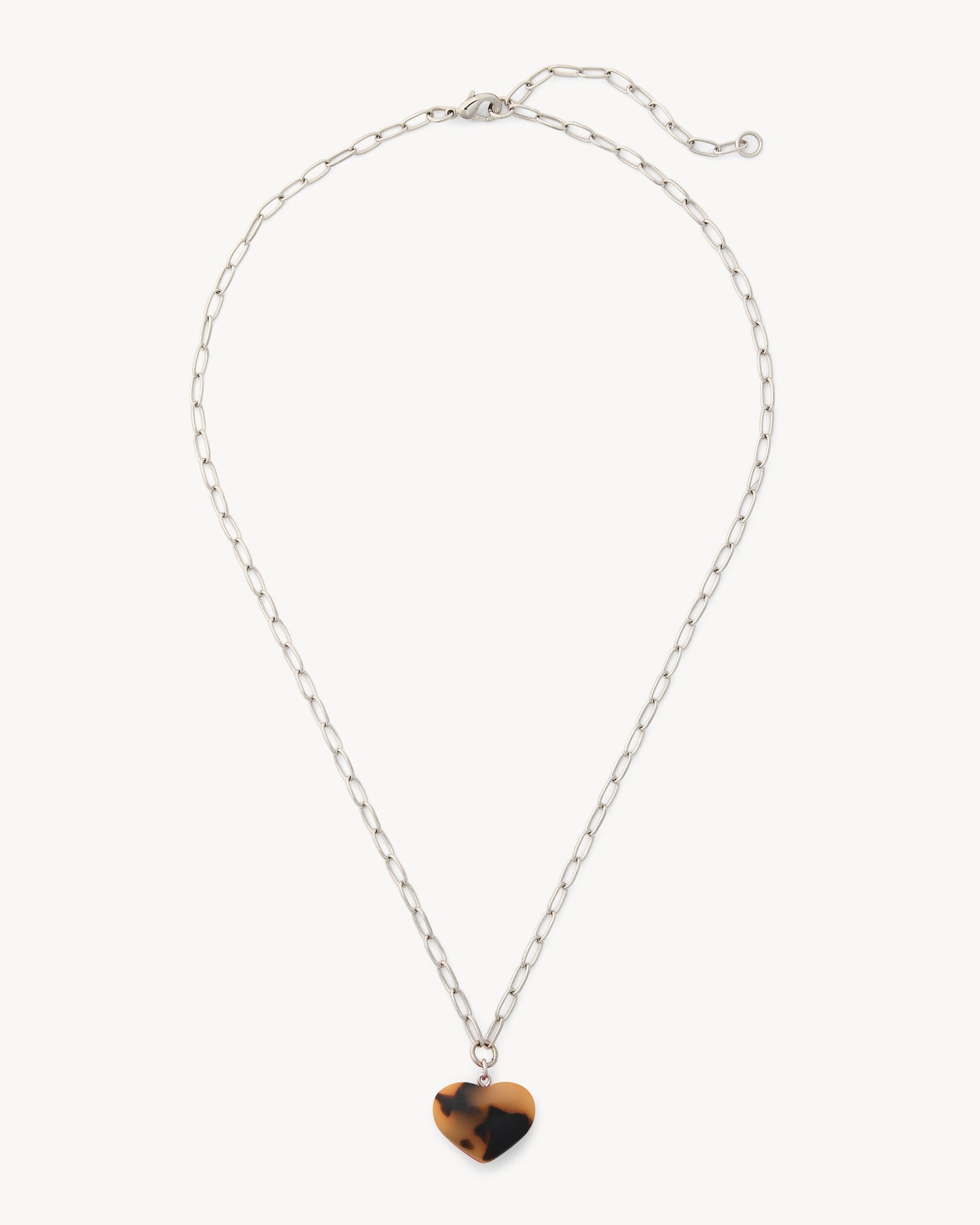 Mini Heart Pendant Necklace in Classic Tortoise