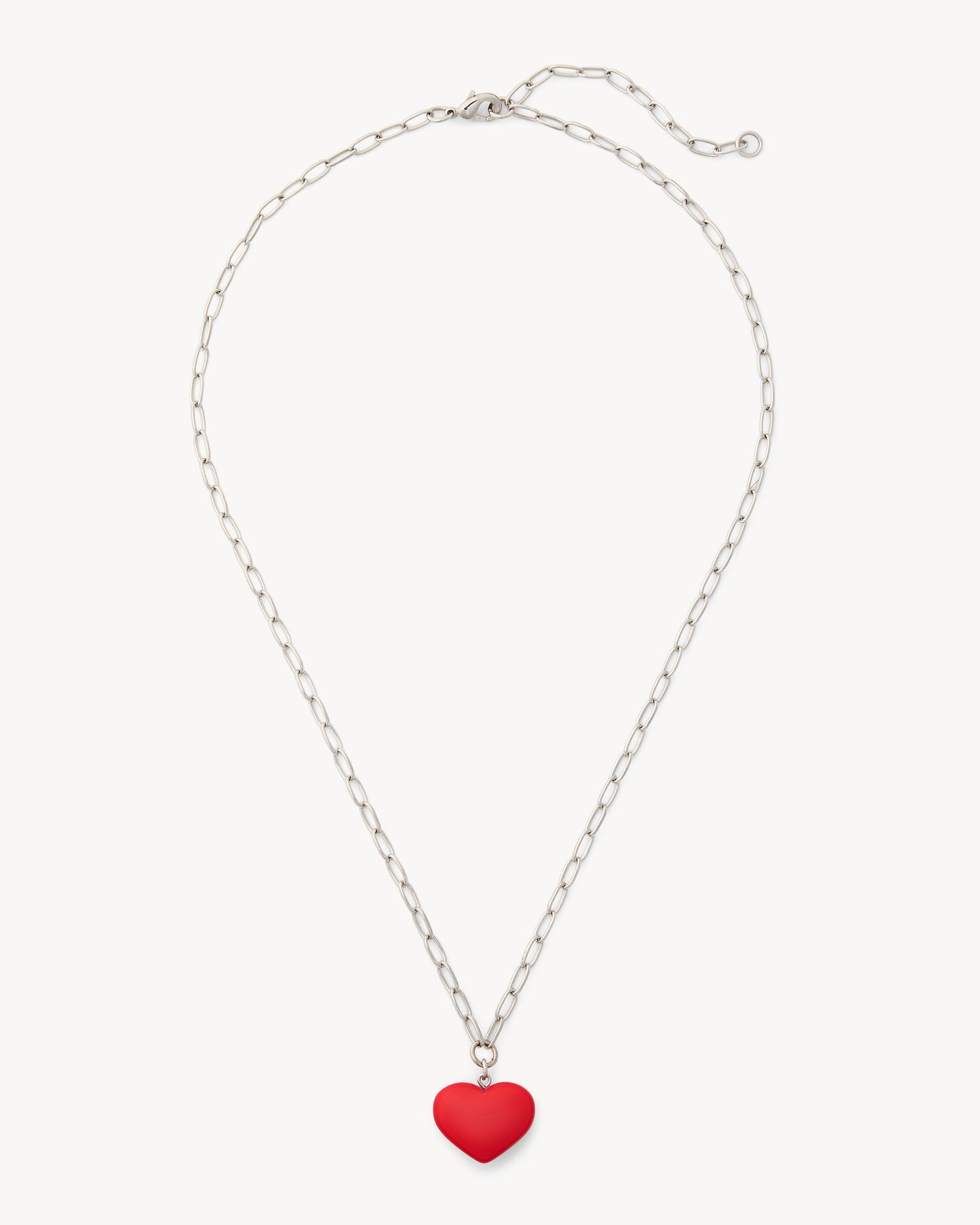 Mini Heart Pendant Necklace in Ruby