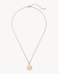Mini Heart Pendant Necklace in White Shell