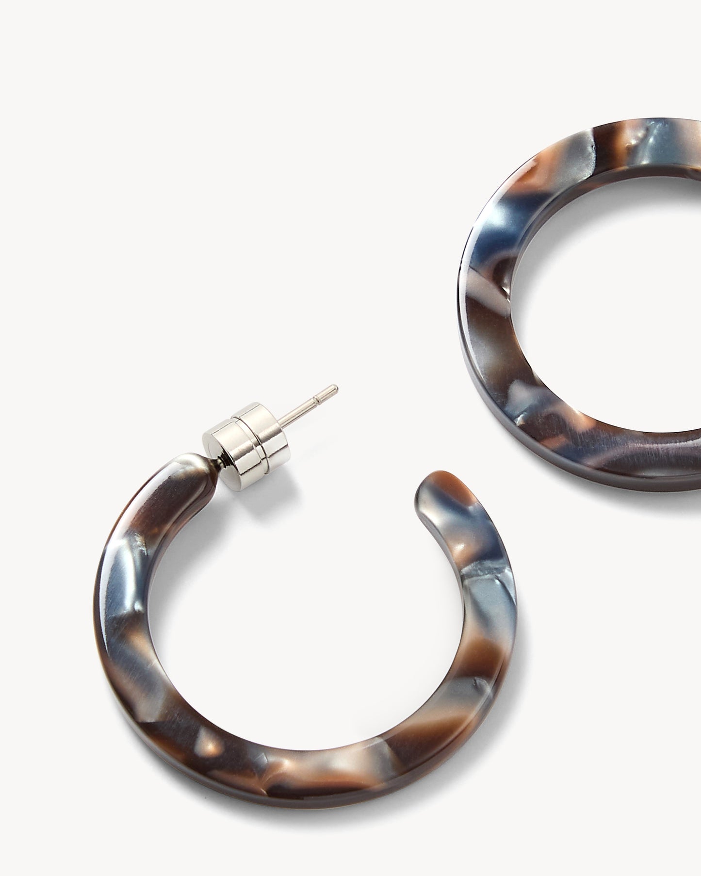 Mini Hoops in Blue Horn