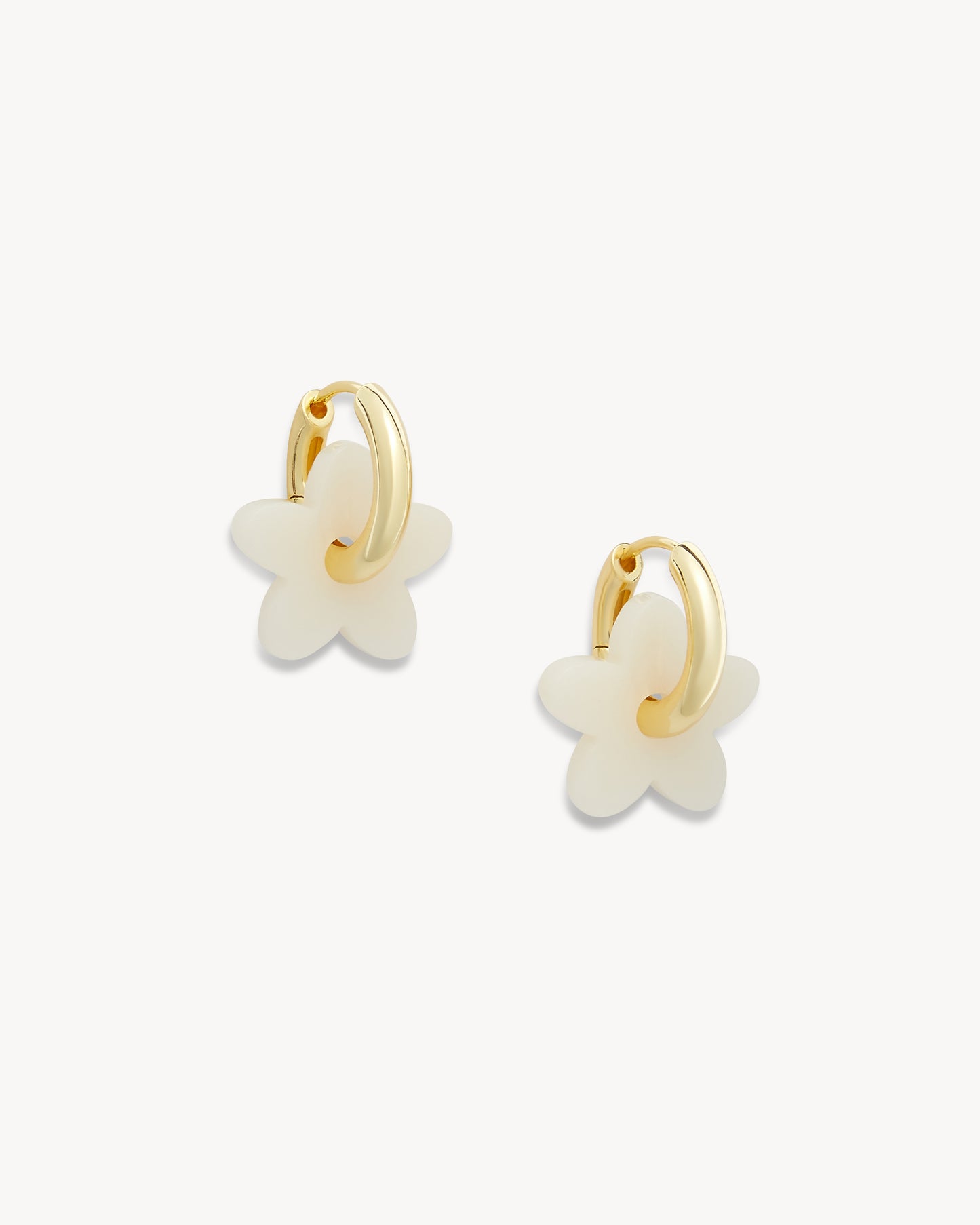 Petite Flower Charms in Milk Glass