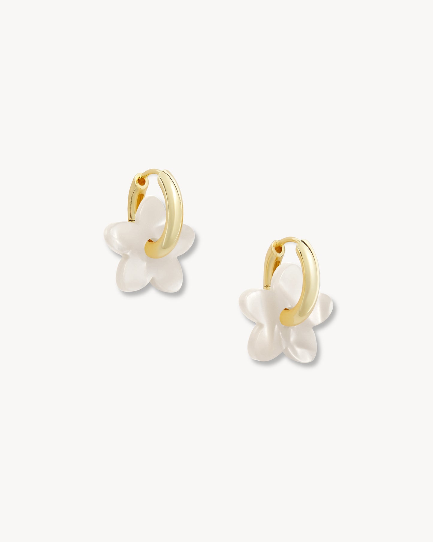 Petite Flower Charms in White Shell