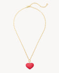 Midi Heart Pendant Necklace in Ruby