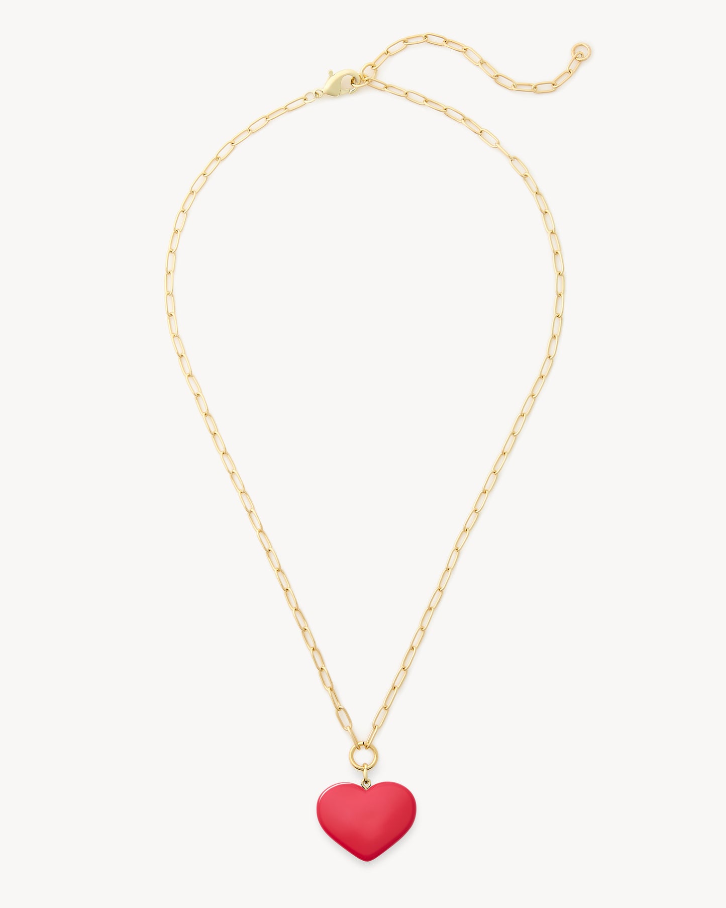 Midi Heart Pendant Necklace in Ruby