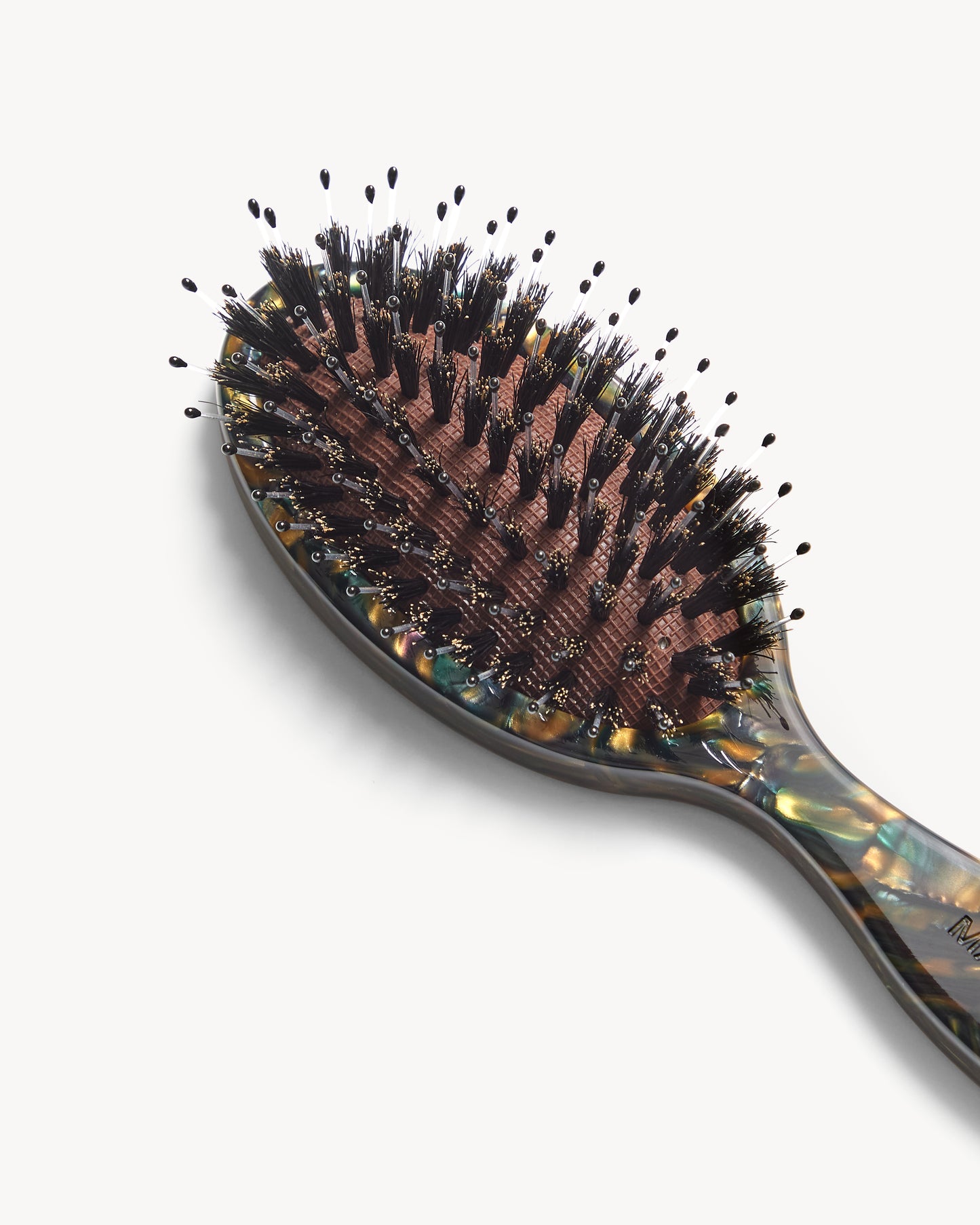 Travel Hair Brush in Green Tortoise