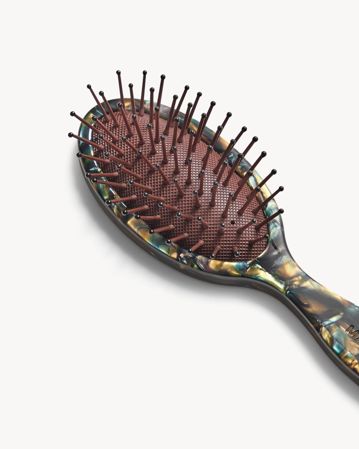 Travel Detangling Hair Brush in Green Tortoise