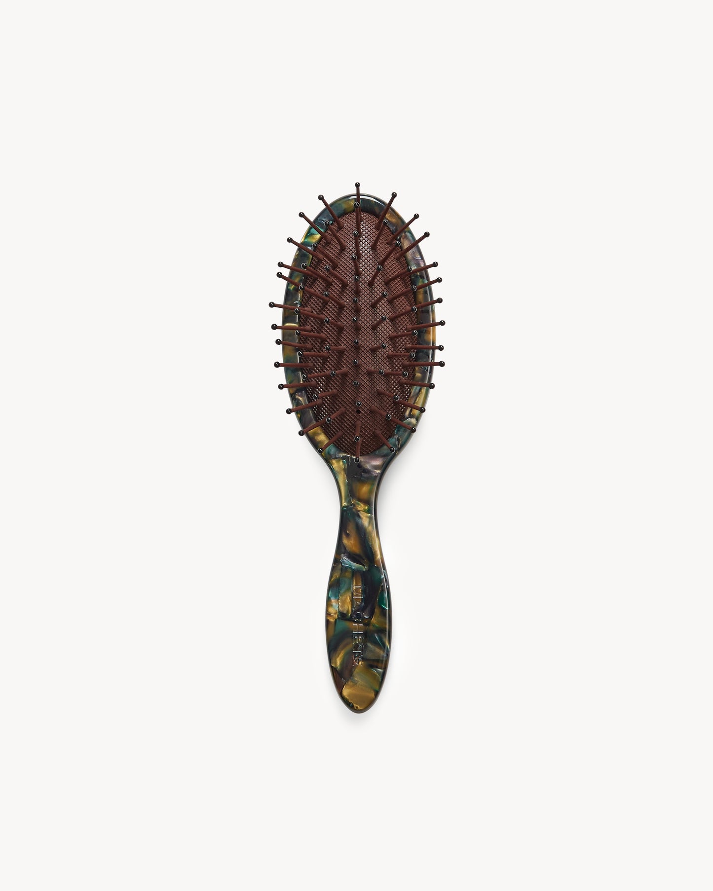 Travel Detangling Hair Brush in Green Tortoise