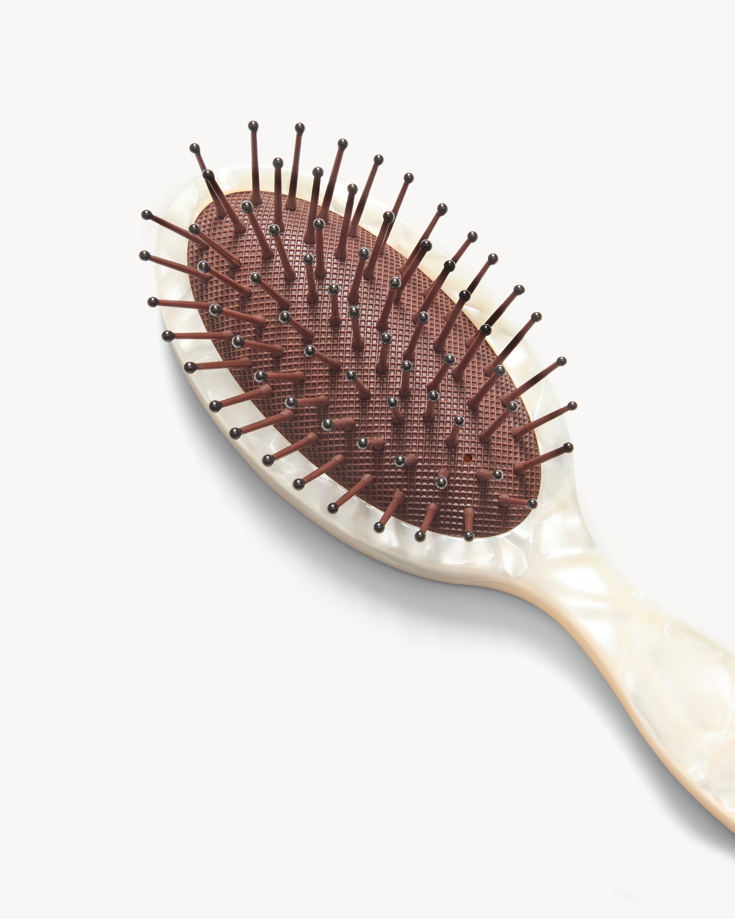 Travel Detangling Hair Brush in White Shell