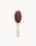 Travel Detangling Hair Brush in White Shell