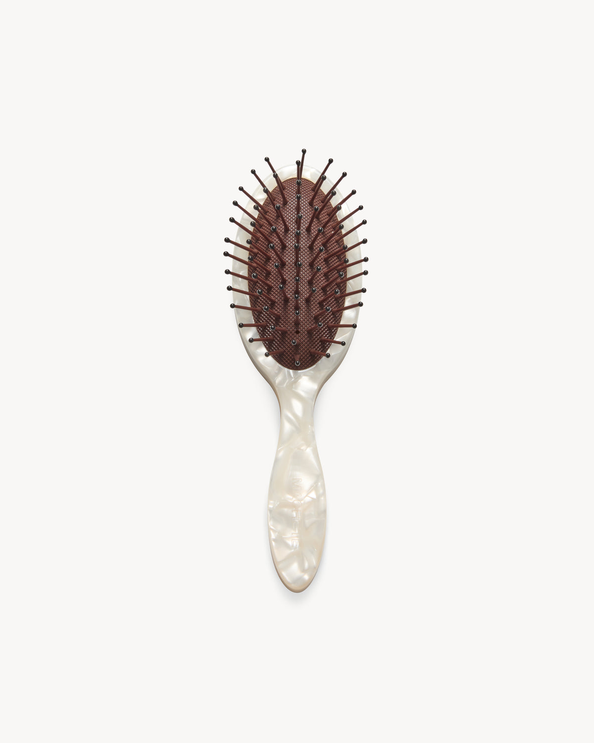 Travel Detangling Hair Brush in White Shell