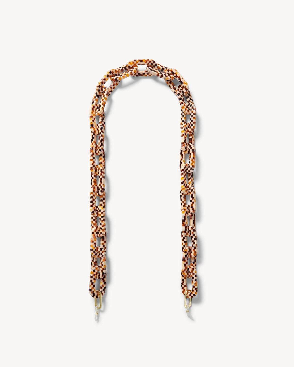 Chunky Sunglass Chain in Tortoise Checker - MACHETE