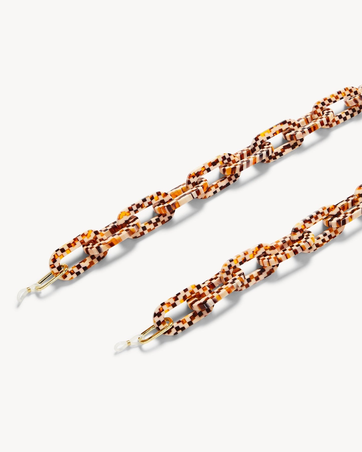 Chunky Sunglass Chain in Tortoise Checker - MACHETE