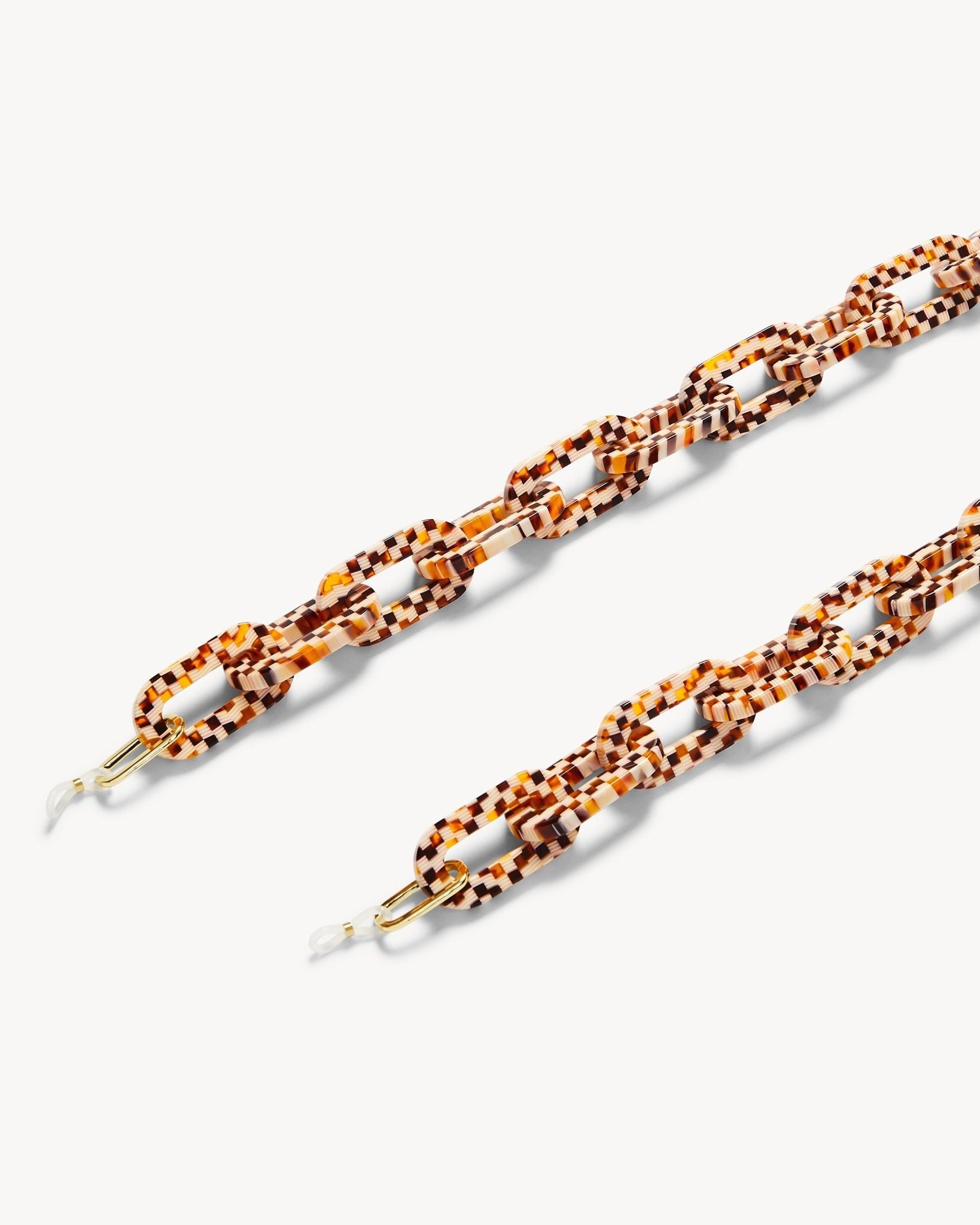 Chunky Sunglass Chain in Tortoise Checker - MACHETE