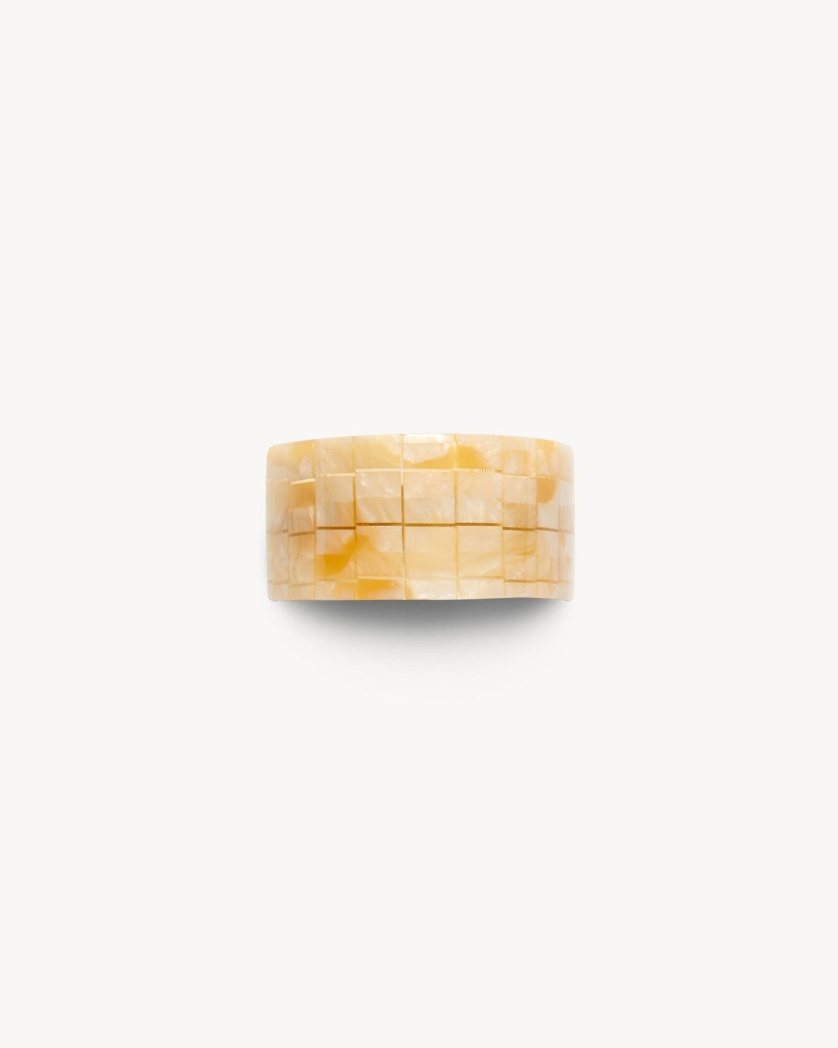 French Pony Barrette in Sea Shell Checker - MACHETE