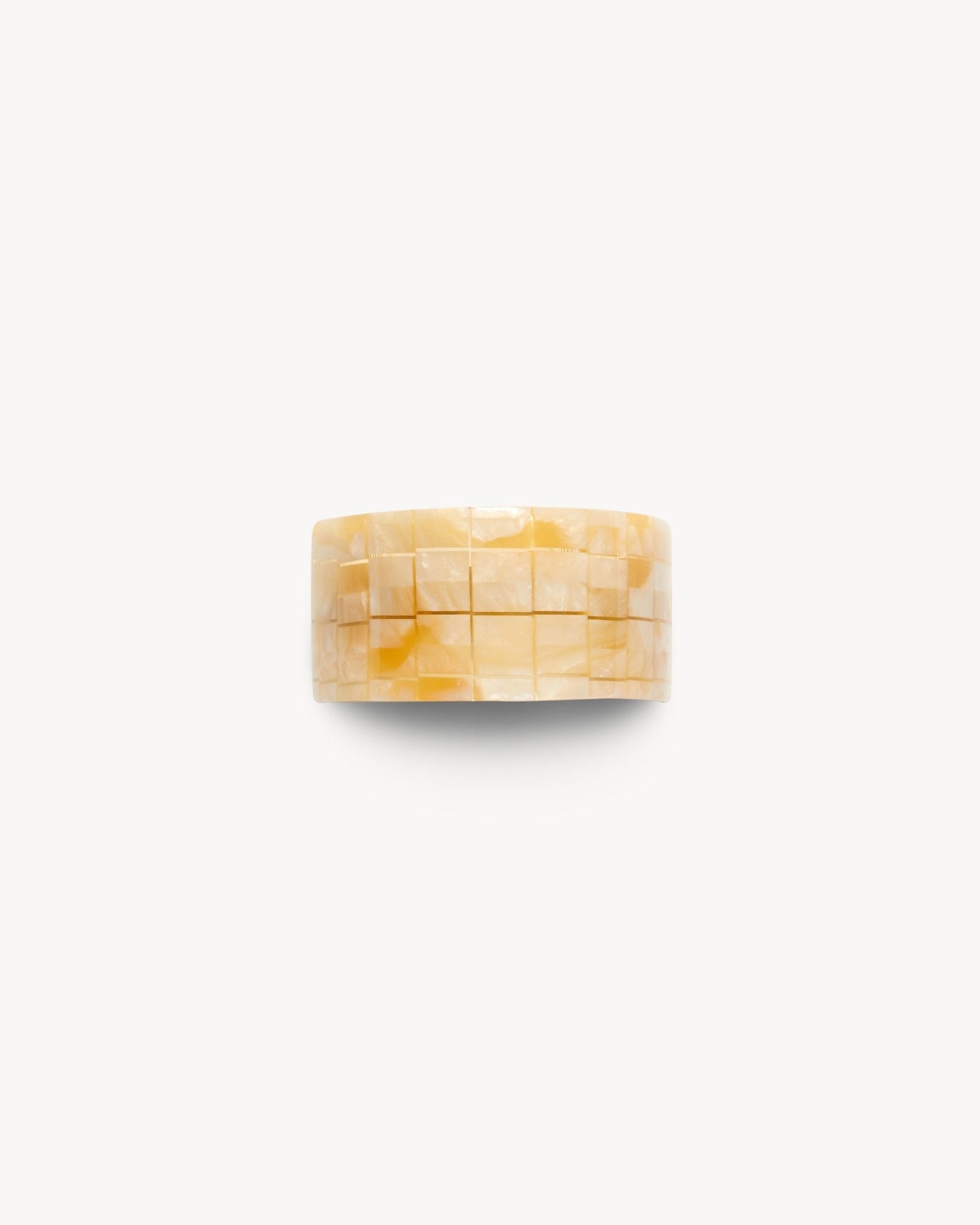 French Pony Barrette in Sea Shell Checker - MACHETE