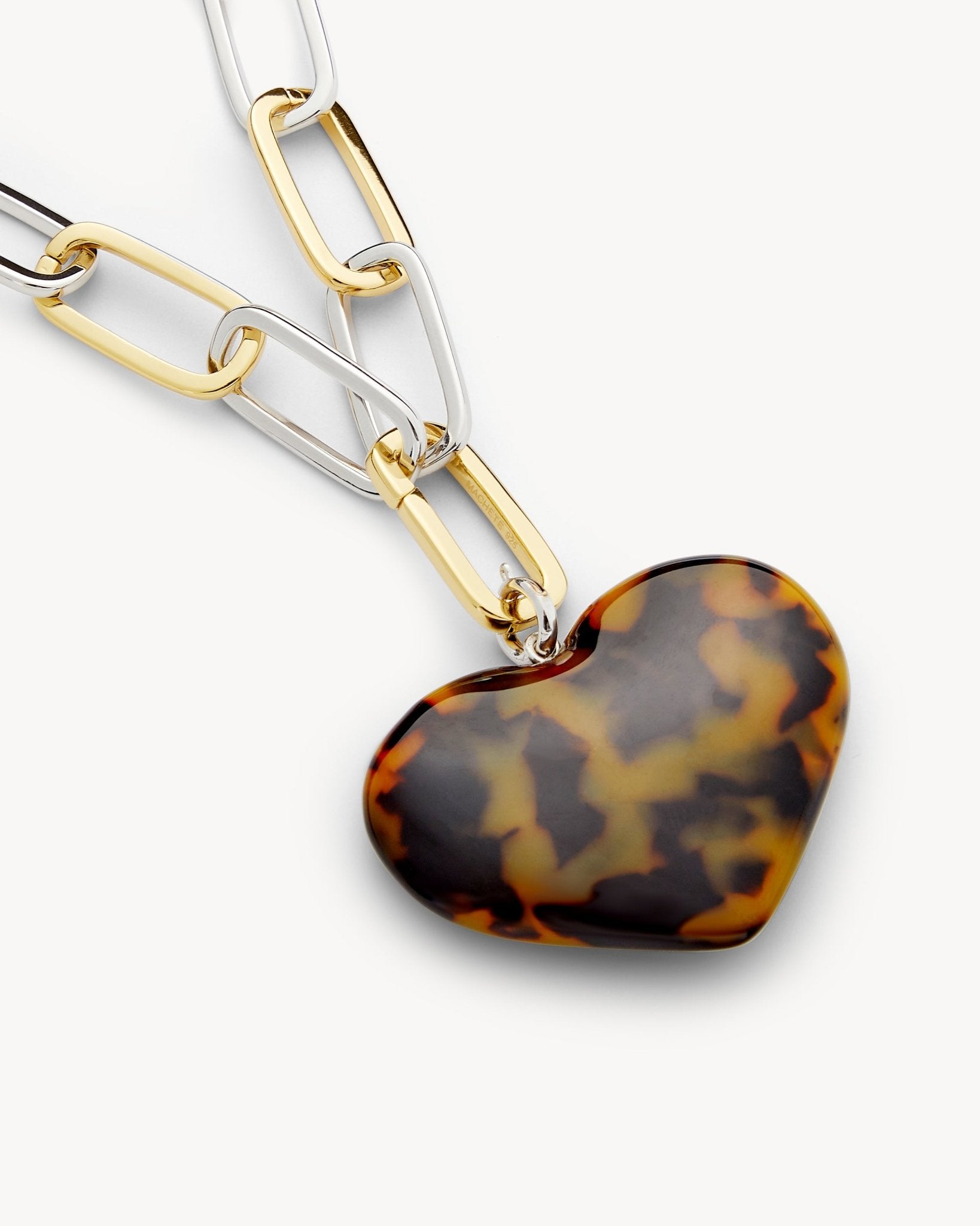 Grande Heart Pendant in Classic Tortoise - MACHETE