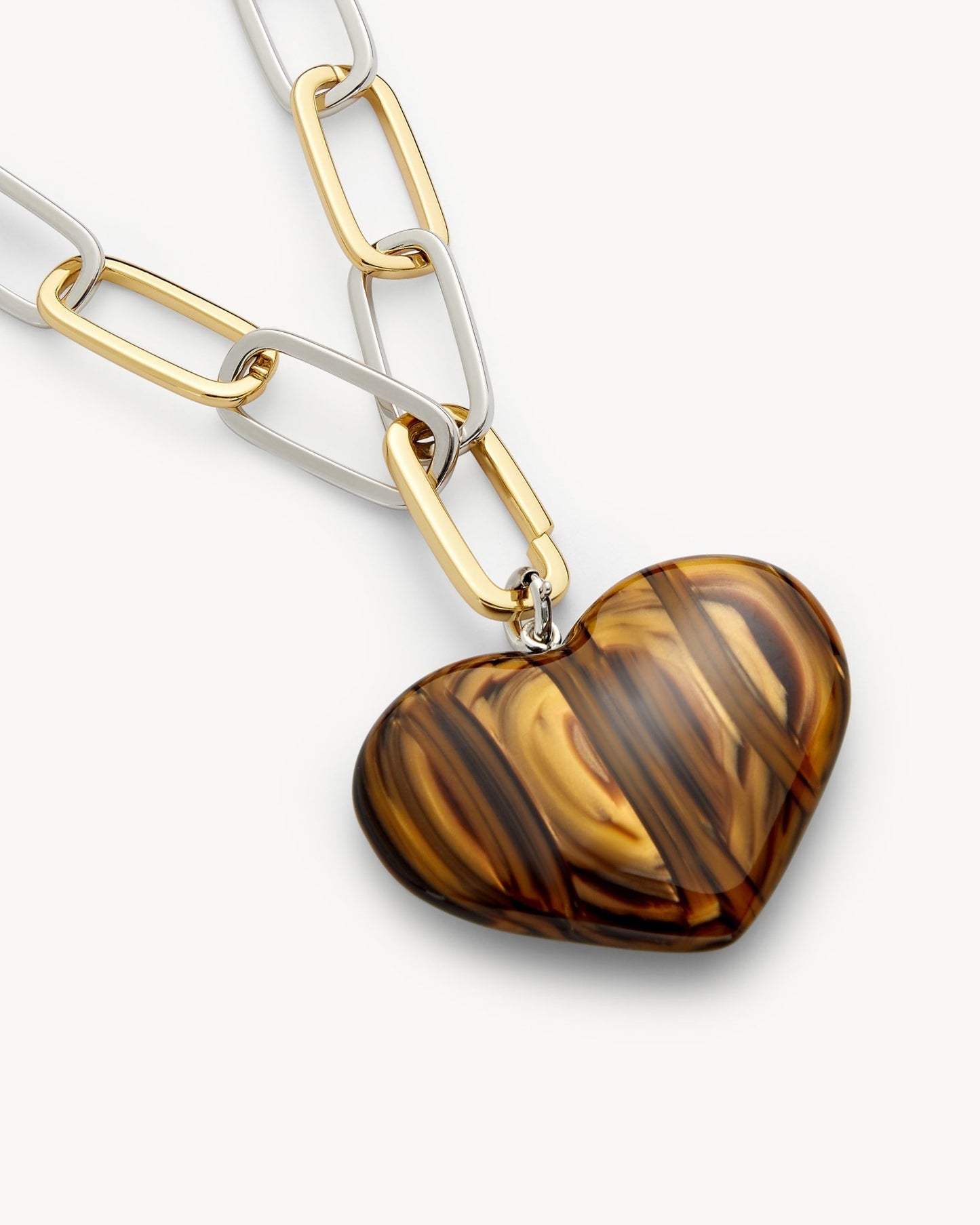 Grande Heart Pendant in Tiger's Eye - MACHETE