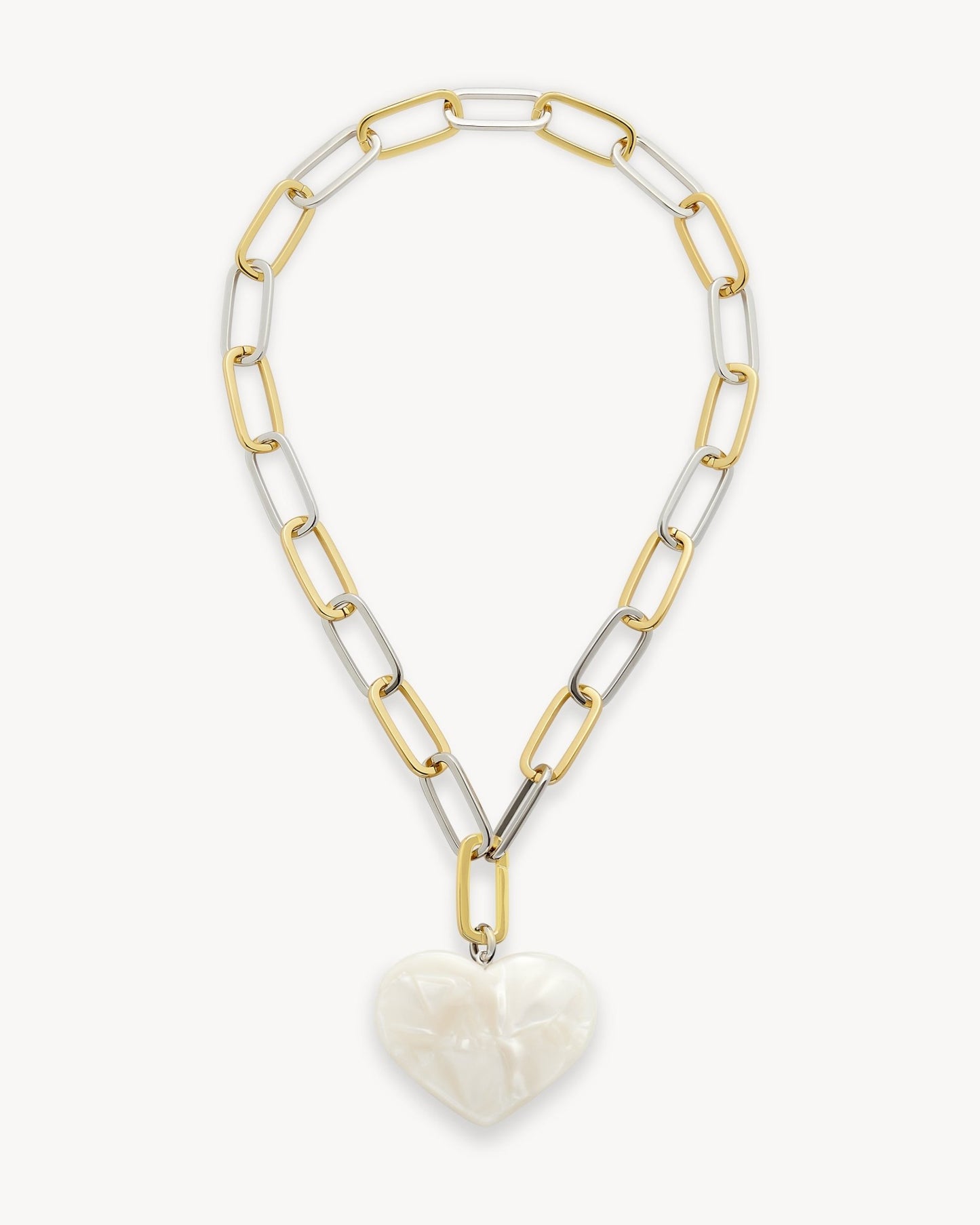 Grande Heart Pendant in White Shell - MACHETE