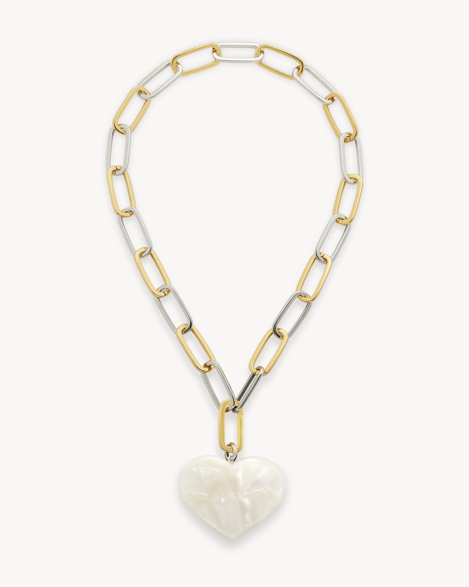 Grande Heart Pendant in White Shell - MACHETE