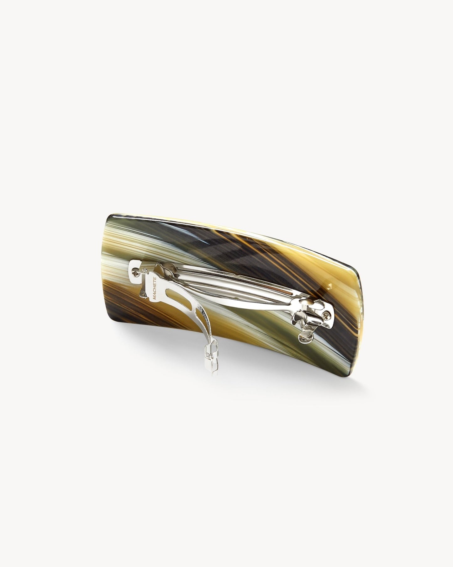 Jumbo Box Barrette in Horn - MACHETE