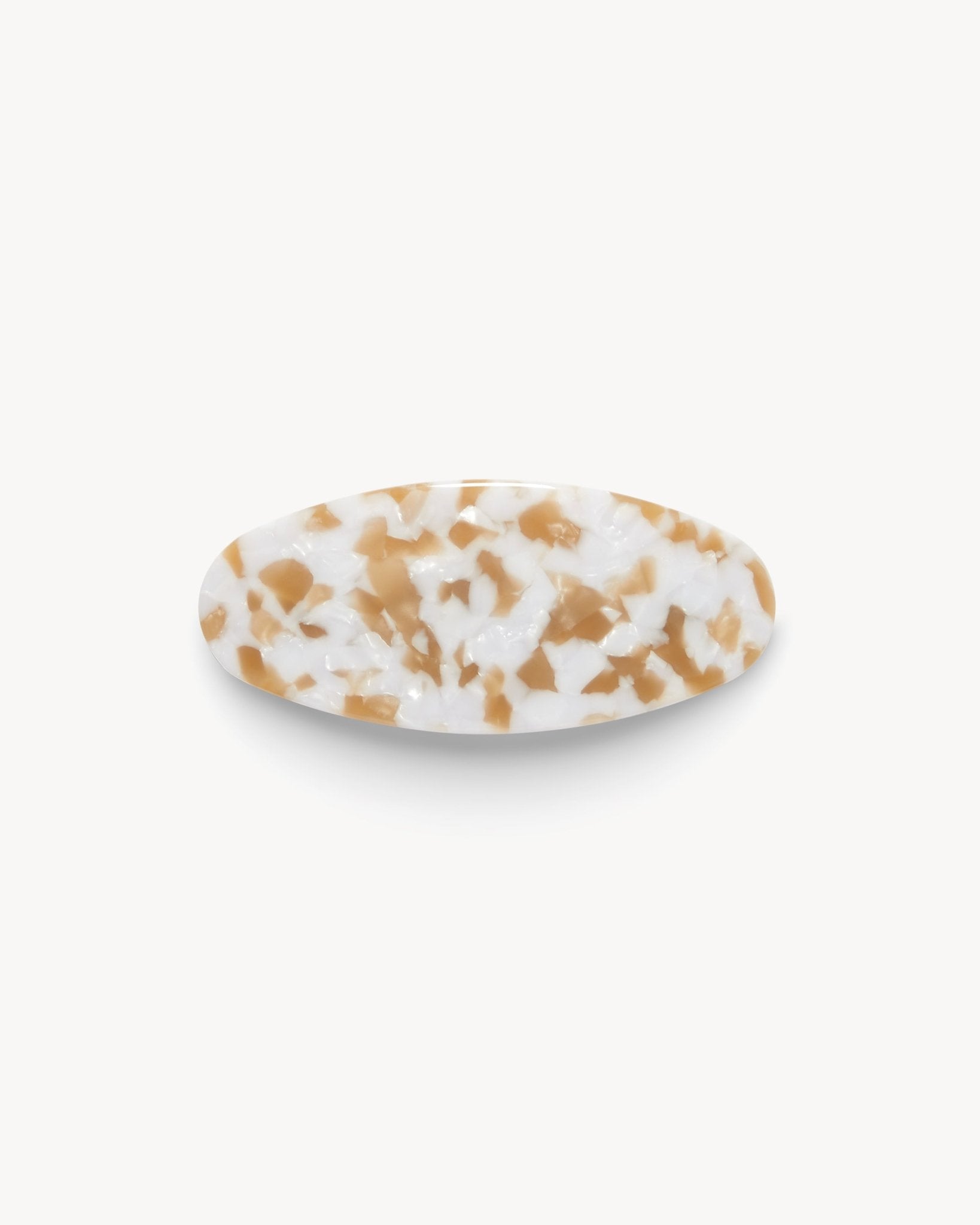 Jumbo Oval Barrette in Taupe Shell - MACHETE