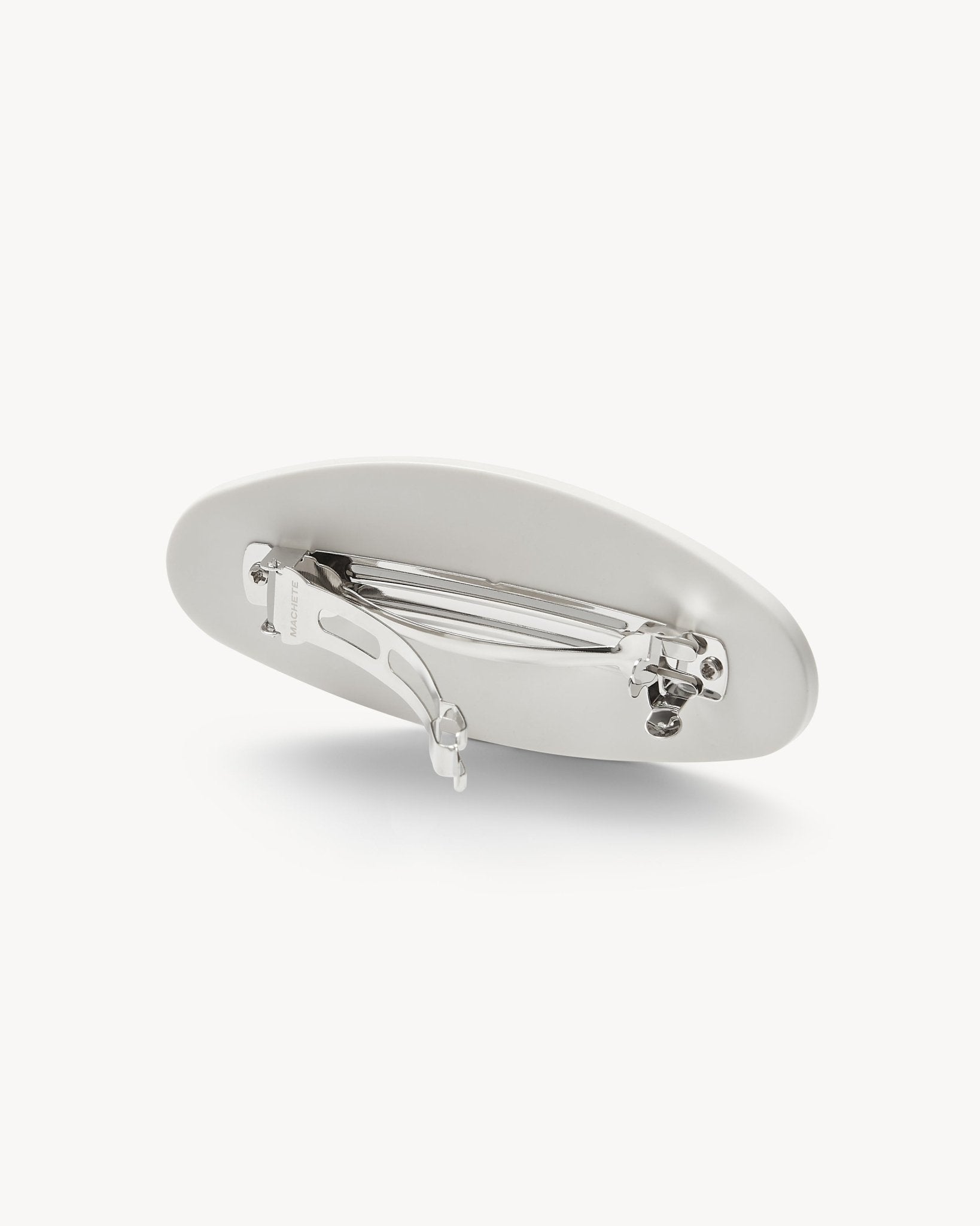Jumbo Oval Barrette in White Matte - MACHETE