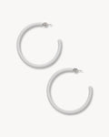 Large Hoops in Light Grey Matte