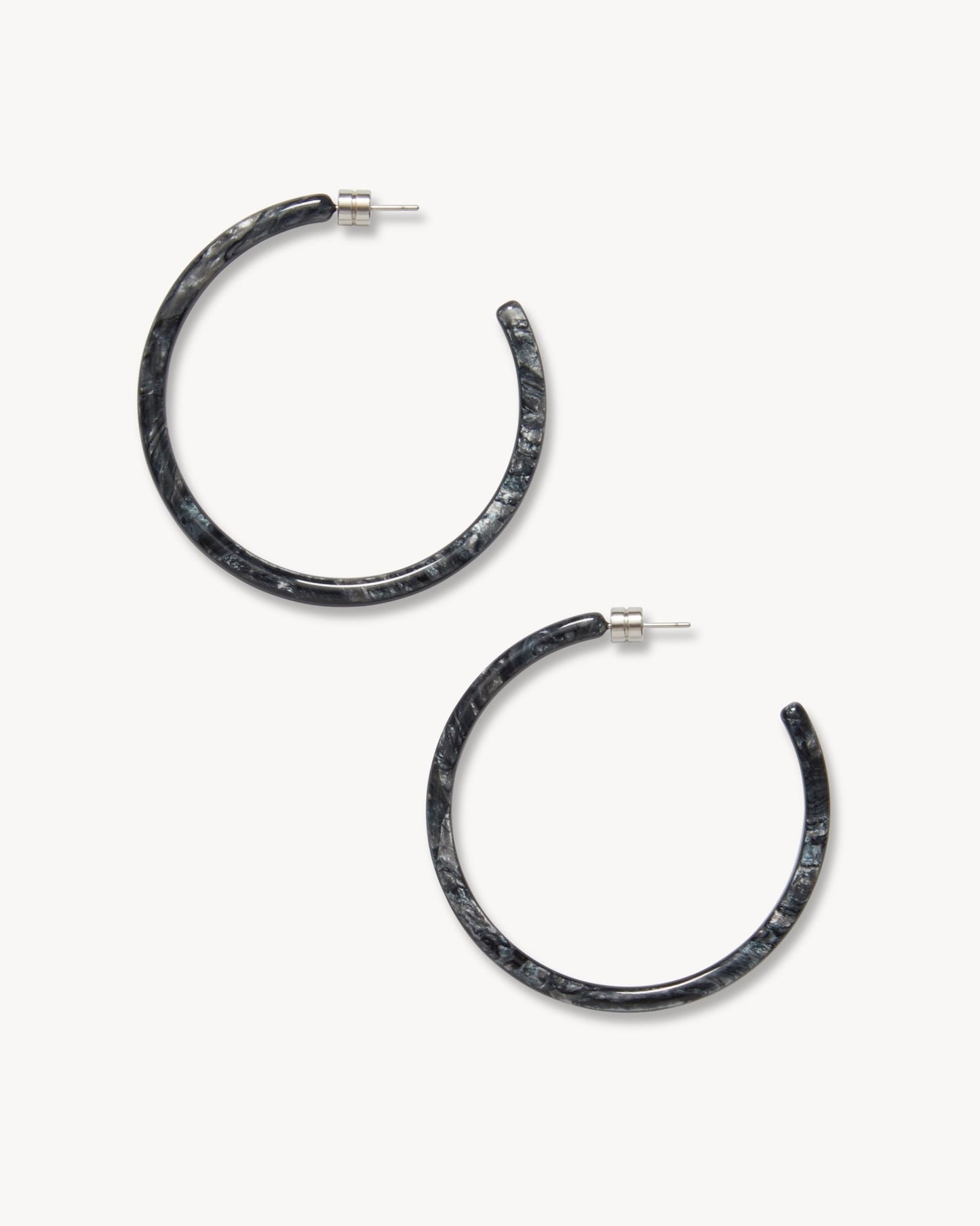 Large Hoops in Obsidian - MACHETE
