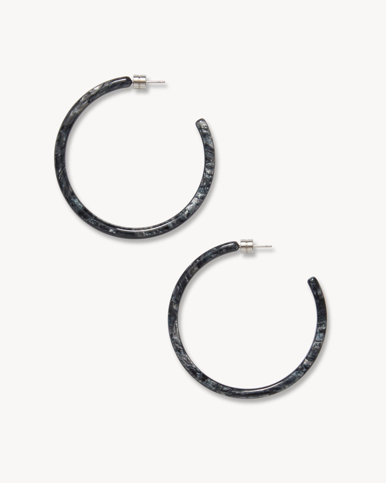 Large Hoops in Obsidian - MACHETE