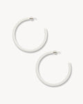 Large Hoops in White Matte