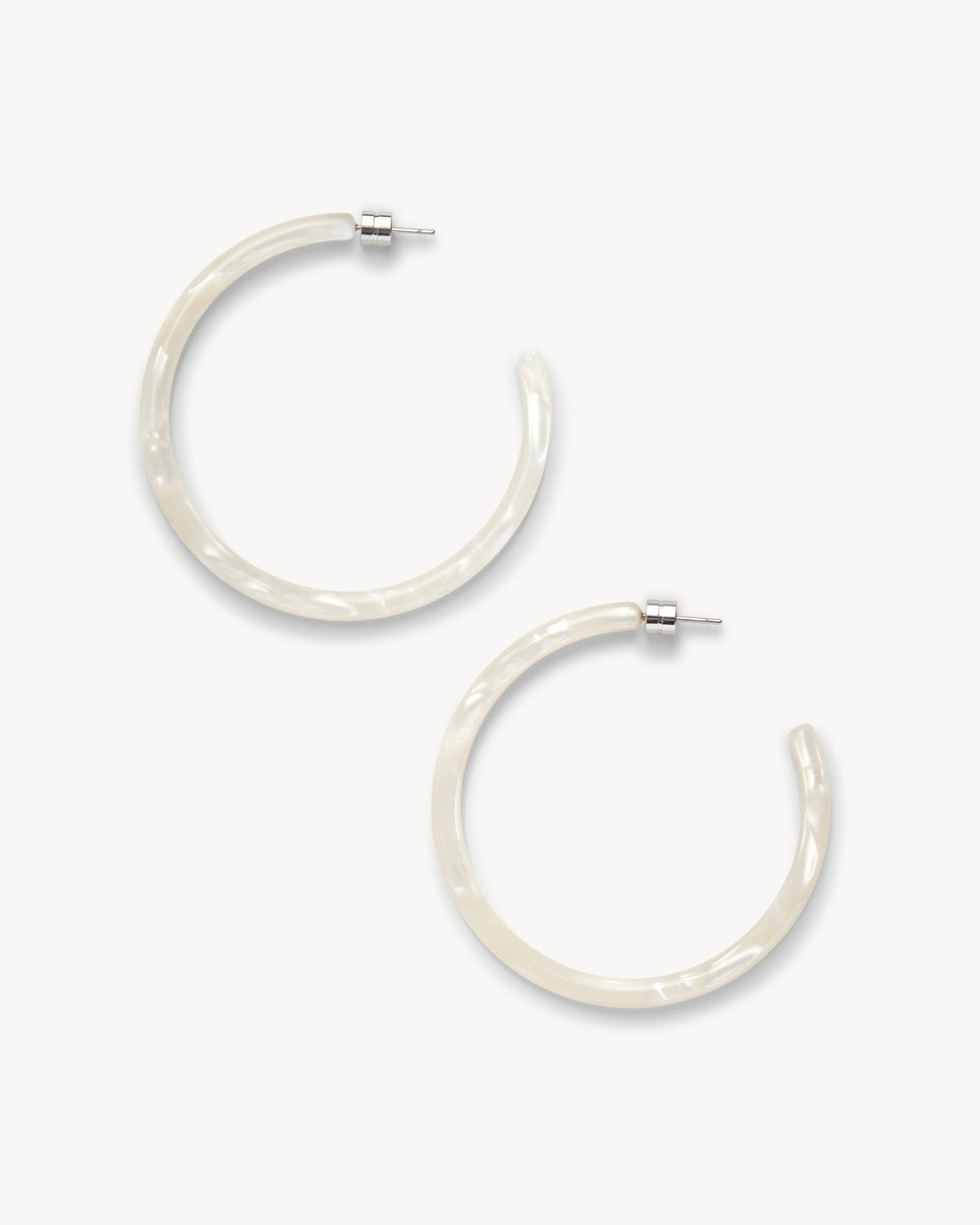 Large Hoops in White Shell - MACHETE