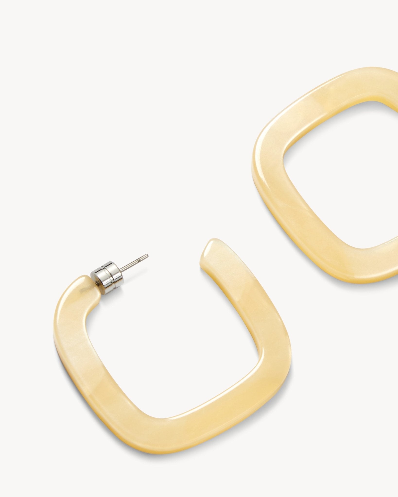 Midi Square Hoops in Citrine - MACHETE