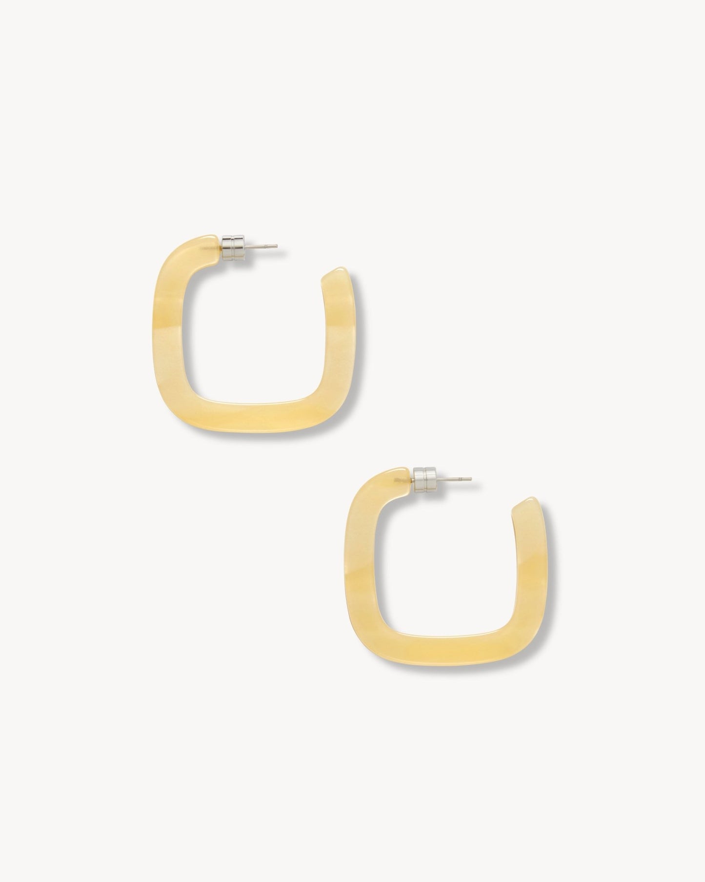 Midi Square Hoops in Citrine - MACHETE