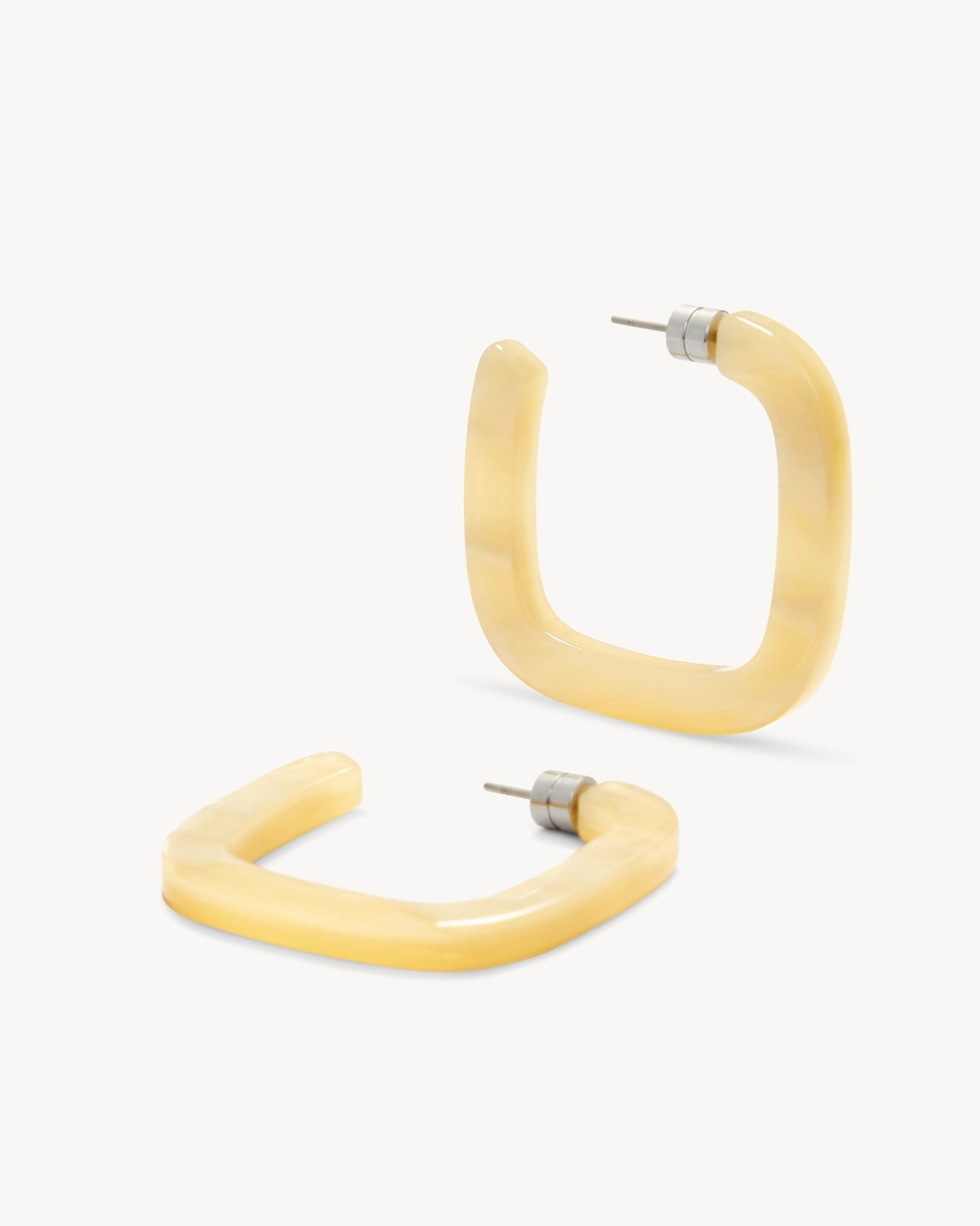 Midi Square Hoops in Citrine - MACHETE
