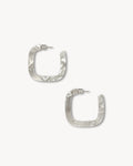 Midi Square Hoops in Grey Shell