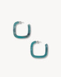 Midi Square Hoops in Jadeite